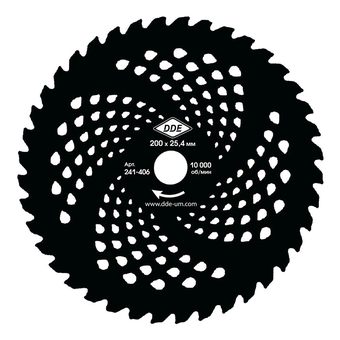 Нож для кустореза DDE WOOD CUT (200 х 25,4/20 x 1,3 мм, твердосплавный, 40 зубьев)