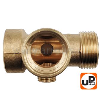 Штуцер UNITED PARTS 5-выводной  3/8"M(реле)×1/4"F(манометр)×1"F(пробка)×1"F(шланг)×1"M(насос)