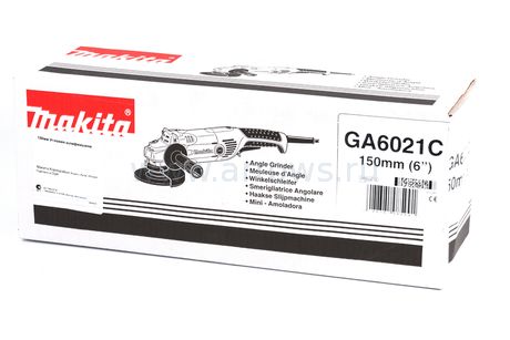 Шлифмашина угловая MAKITA GA6021C (1450 Вт, 150 мм, пл.пуск, 2,5кг, коробка) (GA6021C)