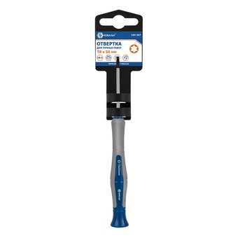 Отвертка для точных работ КОБАЛЬТ Ultra Grip T8 х 50 мм, CR-V, двухкомпонентная рукоятка, подвес (245-367)