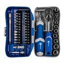 Набор  бит и головок с трещоткой КОБАЛЬТ 39 пр.,CR-V (24 биты, 9 головок, трещотка, отв.рук., 2 удл., шарнир, держ.бит),кейс+блист.(915-083)