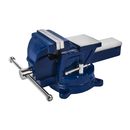 Тиски слесарные КОБАЛЬТ чугунные, ширина губок 100 мм, захват 100 мм, 7.9 кг, с наковальней, поворотные, коробка (245-978)