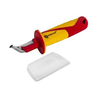 Нож электрика КОБАЛЬТ диэлектрический, 190 мм, с пяткой, частично изолированное лезвие 44 мм, блистер (921-121)