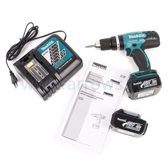 Дрель аккумуляторная ударная MAKITA DHP453RFE (18V, 42нм, 2акб 3Ач, кейс)