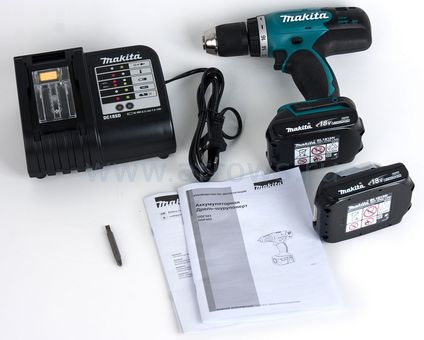 Дрель аккумуляторная безударная MAKITA DDF453SYE (18V, 42Нм, 2акб 1,5Ач, кейс)