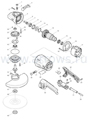 Деталировка Шестерня MAKITA GA9020 53з большая --> 90-0912