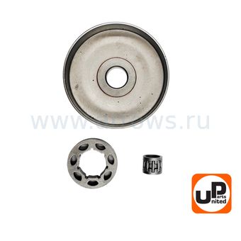 Чашка сцепления UNITED PARTS 3/8"-7 для HUSQVARNA 235/236/240, PART 350/351 с подшипником (аналог 5300470-61, Oregon 106114)