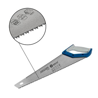 Ножовка по дереву КОБАЛЬТ быстрый рез, 400 мм, шаг 5 мм (5 TPI), закаленные зубья, 2D-заточка, 2-х компонентная рукоятка (792-940)