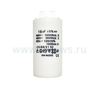 Конденсатор UNITED PARTS CBB60, 18 мкФ, 450В, 2 клеммы (90-0976)