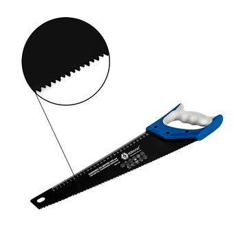 Ножовка по дереву КОБАЛЬТ чистый рез, 400 мм, шаг 3.5 мм (7TPI), тефлон. покр-е, закаленные зубья, 3D-заточка, 2-х комп. рукоятка (246-142)