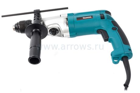 Дрель сетевая ударная MAKITA HP2071F (1010 Вт, 0-1200/0-2900 об.мин, быстрозажимной патрон, подсветка, кейс)