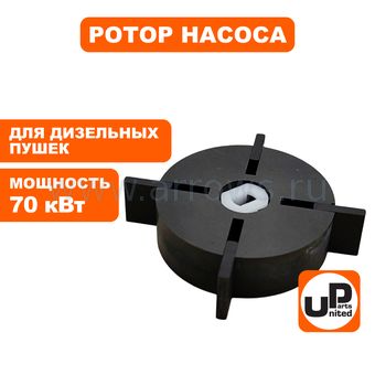 Ротор насоса в сборе UNITED PARTS для дизельных пушек 70кВт (Ø53,8×15,8мм) (лопасти 15,8х15,6х3мм) (аналог TK8-007-027, Корея)