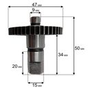 Вал с шестерней QUATTRO ELEMENTI для мойки Palermo 110 Turbo, Palermo 125 Turbo (помпы)