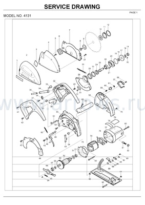 Деталировка Винт MAKITA (М5) для дисковой пилы 5704R