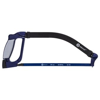 Ножовка по металлу КОБАЛЬТ 300 мм, поворотная металлическая рамка, алюминиевая прорезиненная рукоятка, полотно HCS в комплекте (246-524)