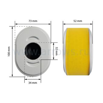 Фильтр воздушный UNITED PARTS для двигателя HONDA GX110/GX120 (аналог 17210-ZE0-505)