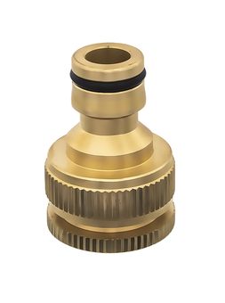 Штуцер для шланга QUATTRO ELEMENTI внутр. резьба  1/2" и 3/4" - БРС папа, латунь (246-357)