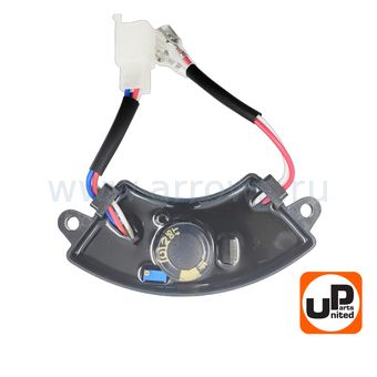 Регулятор напряжения AVR UNITED PARTS для генератора 2кВт (1фазный) (полукруглый) (провода 4+2)