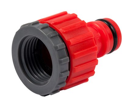 Штуцер для шланга QUATTRO ELEMENTI внутр. резьба  1/2" и 3/4" - БРС папа, пластик (645-945)