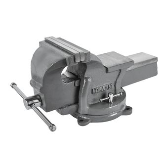 Тиски слесарные КОБАЛЬТ стальные, ширина губок 150 мм, захват 150 мм, 15.1 кг, с наковальней, поворотная, коробка (248-986)