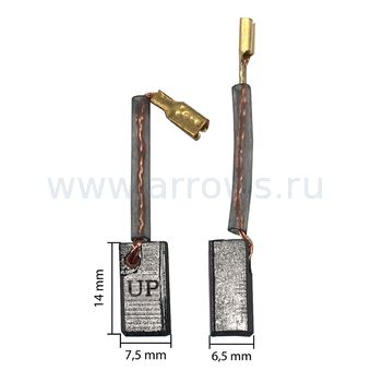 Щетка графитовая UNITED PARTS для HITACHI (аналог 999005 / 999067)  6,5х7,5х14мм