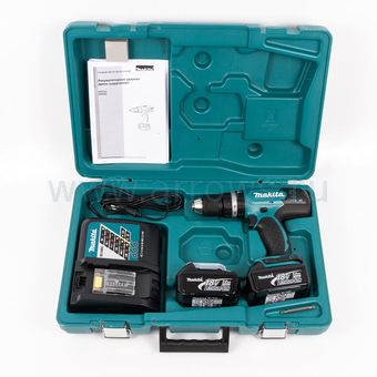 Дрель аккумуляторная ударная MAKITA DHP453RFE (18V, 42нм, 2акб 3Ач, кейс)