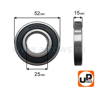 Подшипник шариковый UNITED PARTS 6205-2RS (закрытый)