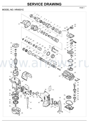 Деталировка Пластина MAKITA HR4501C направляющая (450029-0)