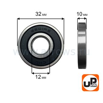 Подшипник шариковый UNITED PARTS 6201-2RS (закрытый)