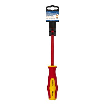 Отвертка диэлектрическая КОБАЛЬТ Ultra Grip SL 5,5 х 125 мм, CR-V, двухкомпонентная рукоятка, подвес (646-454)