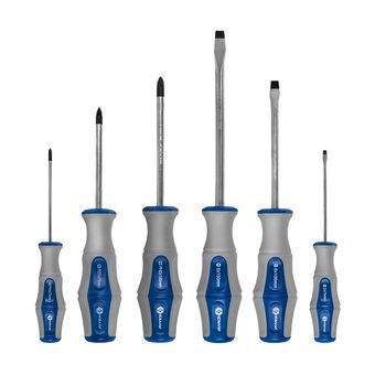 Набор отверток КОБАЛЬТ Ultra Grip, 6ШТ: РН0, РН2, PZ1, SL3, SL6, SL8, CR-V, коробка (646-652)