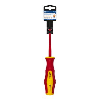 Отвертка диэлектрическая КОБАЛЬТ Ultra Grip SL 2,5 х 75 мм, CR-V, двухкомпонентная рукоятка, подвес (646-430)