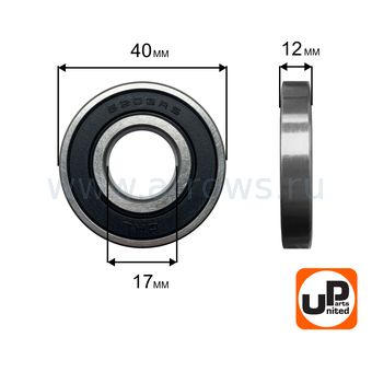 Подшипник шариковый UNITED PARTS 6203-2RS (закрытый)