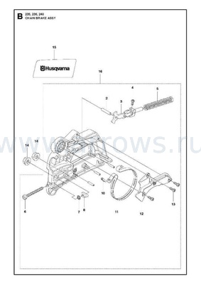 Деталировка Червяк маслонасоса HUSQVARNA 236/240 -->HR-H095 (5300378-20)