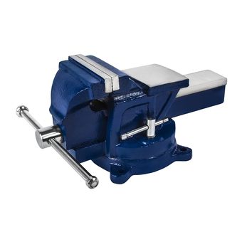 Тиски слесарные КОБАЛЬТ чугунные, ширина губок 100 мм, захват 100 мм, 7.9 кг, с наковальней, поворотные, коробка (245-978)