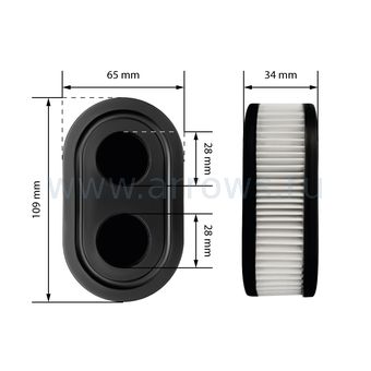 Фильтр воздушный UNITED PARTS для двигателя B&S 625E/675EXi/675iS (аналог 798452/593260)