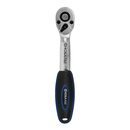 Трещоточная рукоятка КОБАЛЬТ 1/4" 145 мм, изогнутая, 72 зуба, флажковый переключатель, CR-V, подвес (244-087)