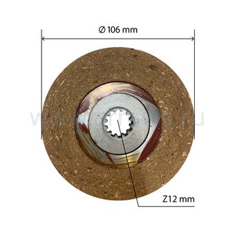 Диск тормозной UNITED PARTS для электрических талей Ø106мм, высота 38мм, Z12