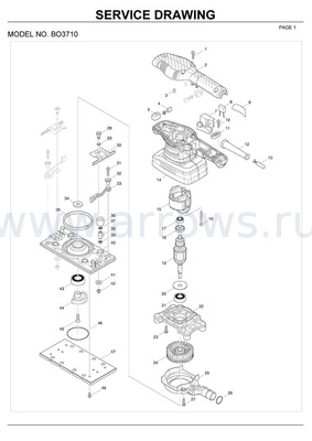 Деталировка Платформа MAKITA BO3700/BO3711 (140441-9)