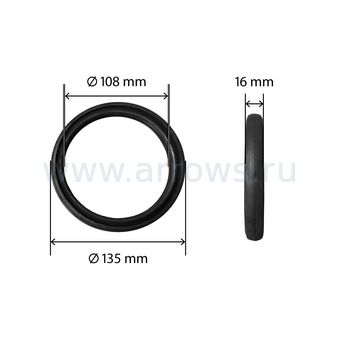 Кольцо фрикцонного диска UNITED PARTS для снегоотбрасывателя Ø135х108мм, толщина 16мм (аналог KC55-02-15/KC55-02-15-2)