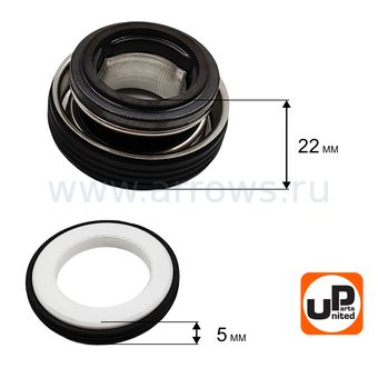 Сальник механический UNITED PARTS Мех: 45х21,9х22мм, Кер: 35х21,9х5мм, для грязевой мотопомпы PTR/GTP80, набор