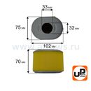Фильтр воздушный UNITED PARTS для двигателя 168/170F HONDA GX160/GX200 (овальный) (аналог 17210-ZE1-505 / 17210ZE1822 /17210ZE1821)