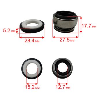 Сальник механический QUATTRO ELEMENTI D1000H Inox (мех: Ø27,5мм, Ø13мм, высота 17мм) (кер: Ø28мм, Ø15мм, высота 5мм)