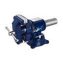 Тиски слесарные КОБАЛЬТ чугунные, ширина губок 100 мм, захват 100 мм, 10 кг, с поворотом в 2-х плоскостях, с наколвальней, коробка (246-012)