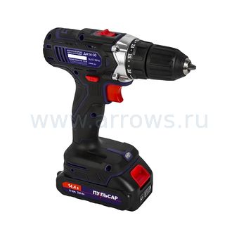 Дрель аккумуляторная безударная ПУЛЬСАР ДА 14-30 (14,4В, 30Hm, Li-on, 2,0Ah, 2акк,кейс)