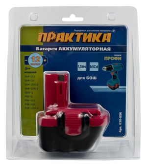 Аккумулятор для BOSCH ПРАКТИКА 12В, 1,5 Ач, NiCd блистер (030-856)