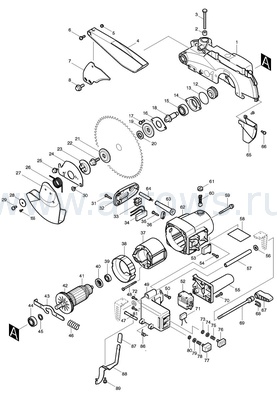 Деталировка Пластина Makita LS1040 стопорная мет. (343641-2)