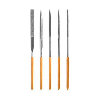 Набор надфилей КОБАЛЬТ алмазных, длина рабочая/общая 140 х 50 мм, обрезиненные рукоятки, зернистость Р120, 5 ШТУК, блистер (790-137)