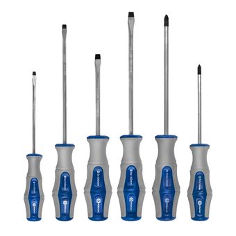 Набор отверток КОБАЛЬТ Ultra Grip, 6 ШТ: РН1, РН2, SL4, SL5, SL6, SL7, CR-V, блистер (646-669)