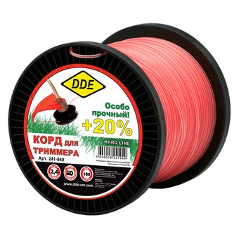 Корд триммерный DDE "Hard line" (круг армированный, диаметр 2,4 мм, длина 180 м)
